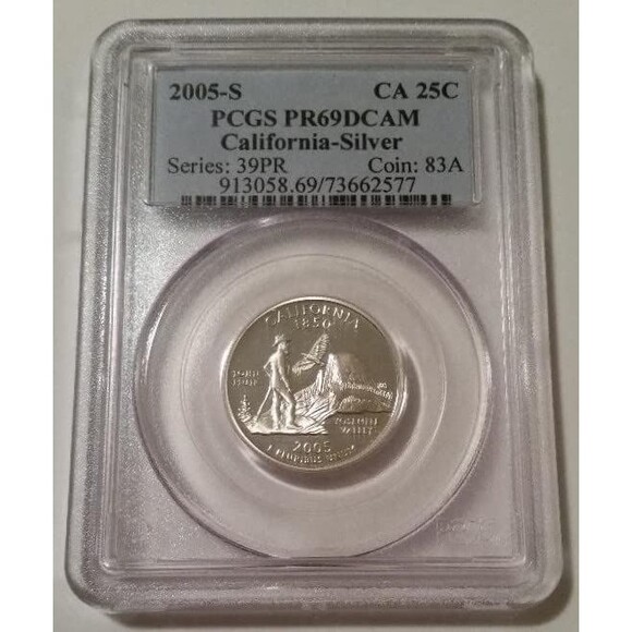 2005 S Silver California State Quarter Proof PR69 DCAM PCGS Blue Label - Picture 1 of 2